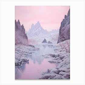 Dreamy Winter Painting Vatnajkull National Park Iceland 3 Canvas Print