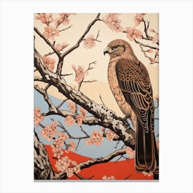 Art Nouveau Birds Poster Red Tailed Hawk 2 Canvas Print
