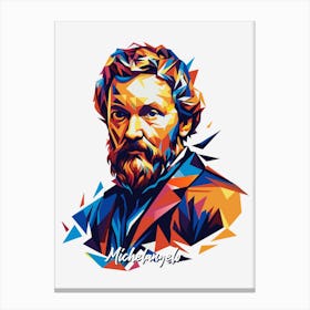 Michelangelo 01 Portrait WPAP Pop Art Canvas Print