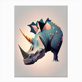 Triceratops Terrazzo Style Dinosaur Canvas Print