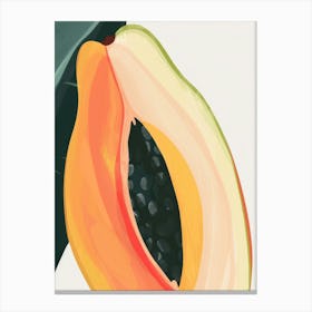 Papaya Close Up Illustration 6 Canvas Print