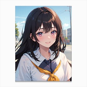 Anime Girl In School Uniform 8 Canvas Print