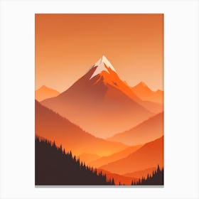 Misty Mountains Vertical Composition In Orange Tone 187 Canvas Print