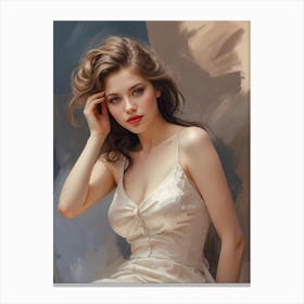 Portrait Of A Young Woman Canvas Print