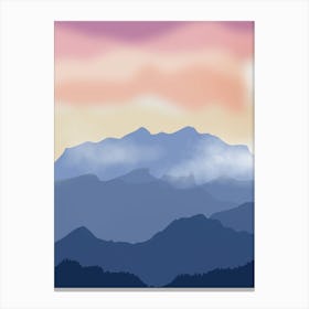 Sunset Over The Mountains 1 Canvas Print
