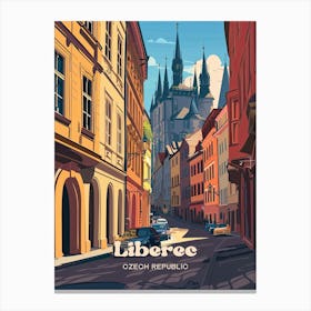 Liberec Czech Republic Streetview Travel Art Illustration Canvas Print