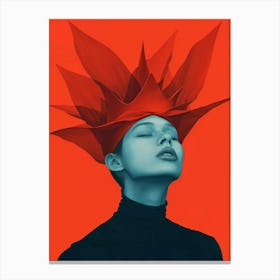 Woman With A Red Hat Canvas Print