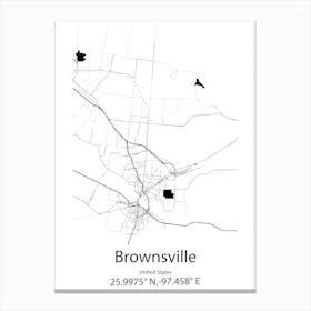 Brownsville,United States Minimalist Map Canvas Print