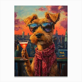 City Dog At Rooftop Bar 3 Canvas Print