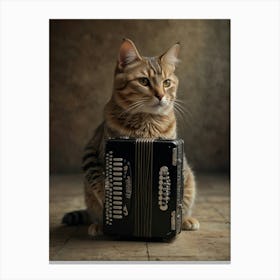 Accordion Cat Canvas Print