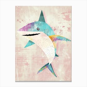 Pattern Geometric Pastel Shark Canvas Print