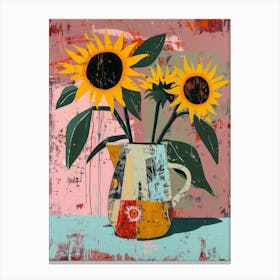 Sunflowers In A Jug 2 Canvas Print