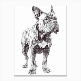 French Bulldog Line Sketch Canvas Print