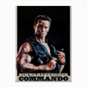Commando In A Pixel Dots Art Style Canvas Print