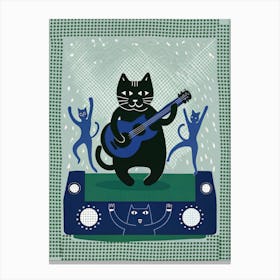 Cat Playing Guitar Canvas Print