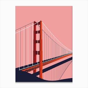 Golden Gate Bridge Pink Canvas Print
