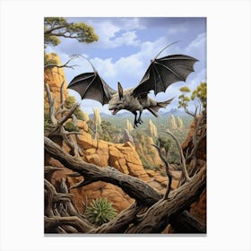 Mexican Free Tailed Bat Vintage Illustration 1 Canvas Print