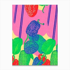 Anaheim Pepper Risograph Retro Poster vegetable Canvas Print
