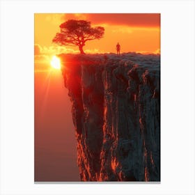 Lone Tree On The Cliff 2 Canvas Print