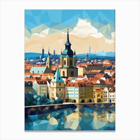 Prague, Czech Republic, Geometric Illustration 1 Canvas Print