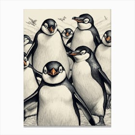 Penguins In Flight Canvas Print