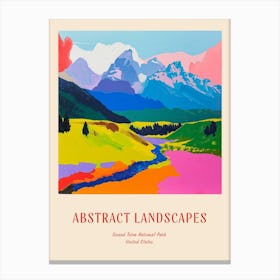 Colourful Abstract Grand Teton National Park Usa 1 Poster Canvas Print