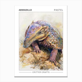 Armadillo Pastel Watercolour 2 Poster Stampe su tela