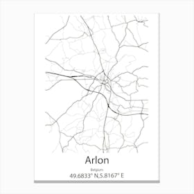 Arlon,Belgium Minimalist Map Canvas Print