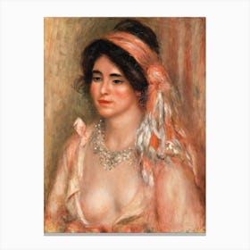 Woman With Black Hair, Pierre Auguste Renoir Canvas Print