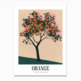 Orange Tree Colourful Illustration 3 Poster Canvas Print