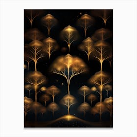 Golden Trees In The Forest 2 Canvas Print