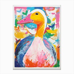 Colourful Bird Painting Goose 2 Canvas Print