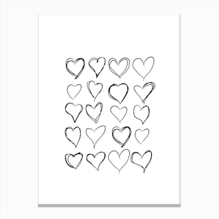 Love Hearts Canvas Print