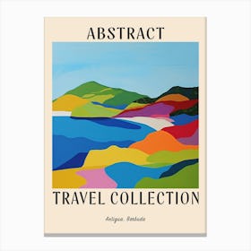 Abstract Travel Collection Poster Antigua Barbuda 4 Canvas Print