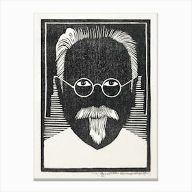 Self Portrait With Glasses And Goatee (1930), Samuel Jessurun Canvas Print
