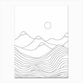 Mountains Minimalistic Line Art 2 Canvas Print