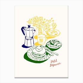 French Breakfast Poste Canvas Print