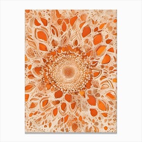 Boho Orange Sunflower 1 Canvas Print