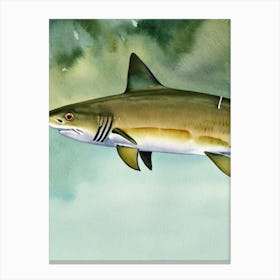Tiger Shark Storybook Watercolour Canvas Print