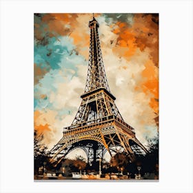 Eiffel Tower Paris France Sketch Drawing Style 7 Canvas Print