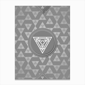 Geometric Glyph Sigil with Hex Array Pattern in Gray n.0075 Canvas Print