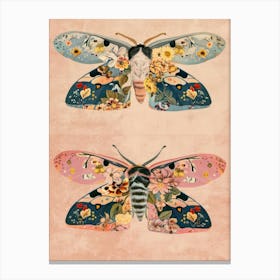 Pink Shades Butterfly William Morris Style 2 Canvas Print