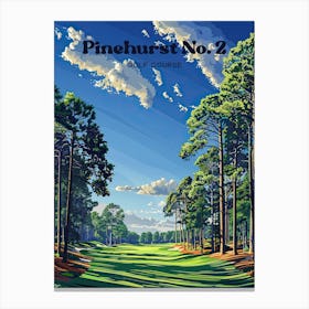 Pinehurst Resort North Carolina Travel Art Illustration Canvas Print