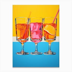 Aperol Blue Orange Pink Pop Art 3 Canvas Print