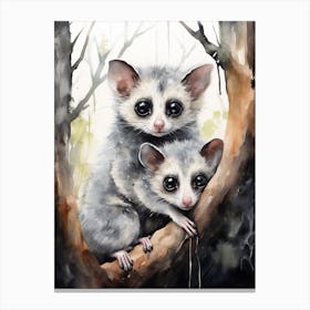 Adorable Chubby Baby Possum With Mother 3 Canvas Print
