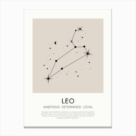 Leo Zodiac Print Canvas Print