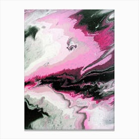 Pink And Black Abstract Painting Canvas Print