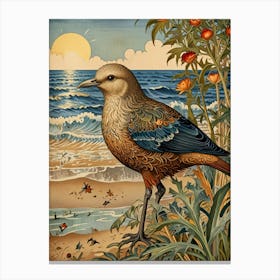 William Morris Bird On The Beach Canvas Print