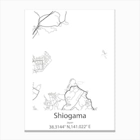 Shiogama,Japan Minimalist Map Toile