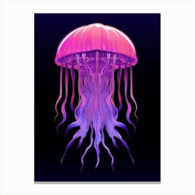 Mauve Stinger Jellyfish Cartoon 4 Canvas Print